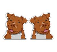 2 x 10cm Staffy Dog Vinyl Stickers - Red Staffordshire Bull Terrier Dogs Puppy Animal Pets Staffie Luggage Ginger Scrapbook Sticker #81103