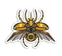 2 x 10cm Steam Punk Atlas Beetle Vinyl Stickers - Art Deco Insect Sticker #29259