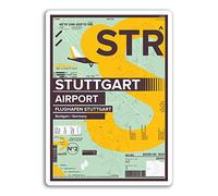 2 x 10cm STR Stuttgart Airport Vinyl Stickers - Germany Travel Sticker #17411 (10cm Tall)