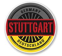 2 x 10cm Stuttgart Germany Deutschland Vinyl Sticker Travel Luggage Flag #6017 (10cm x 10cm)