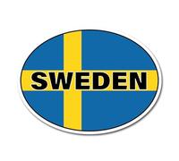 2 x 10cm Sweden Oval Flag Vinyl Stickers - Swedish Travel Holiday World Country Location Car Vehicle Decal Scrapbook Sticker #82388