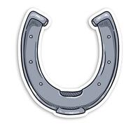 2 x 10cm Tall Lucky Horse Shoe Vinyl Stickers - Pony Charm Wedding Sticker #70025