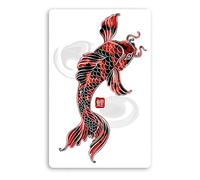 2 x 10cm Tall Oriental Koi Carp Vinyl Stickers - Fish Tattoo Japan Sticker #70013