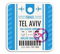 2 x 10cm Tel Aviv Israel Vinyl Stickers - Travel Sticker Laptop Luggage #18446 (10cm Tall)