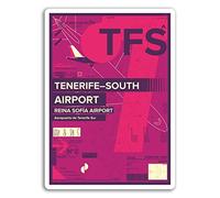 2 x 10cm TFS Tenerife South Airport Vinyl Stickers - Spain Travel Sticker #17437 (10cm Tall)