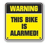 2 x 10cm This Bike is Alarmed Warning Vinyl Sticker Bike Motorcycle #9746 (10cm Wide x 10cm High)