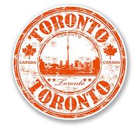 2 x 10cm Toronto Canada Vinyl Sticker Travel Luggage Tag Flag Map Laptop #5828 (10cm x 10cm)
