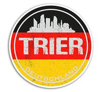 2 x 10cm Trier Germany Vinyl Stickers - Flag Fun Sticker Laptop Luggage #20091 (10cm Wide)