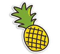 2 x 10cm Tropical Pineapple Vinyl Stickers - Fruit Healthy Laptop Sticker #34011 (10cm Tall)