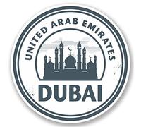 2 x 10cm UAE Dubai Vinyl Sticker iPad Laptop Car Travel Luggage Tag #5110 (10cm x 10cm)