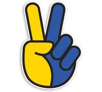 2 x 10cm Ukraine Flag Peace Sign Vinyl Stickers - Ukrainian Sticker #70616 (Window Static Cling)