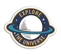 2 x 10cm Universe Vinyl Stickers - Saturn Space Kids Boys Sticker Laptop #17561 (10cm Wide)