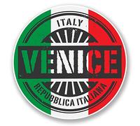 2 x 10cm Venice Italy Vinyl Sticker Travel Luggage Laptop Italian Flag #6108 (10cm x 10cm)