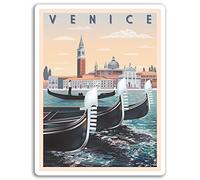 2 x 10cm Venice Italy Vinyl Stickers - City Gondola Travel Laptop Luggage #17054 (10cm Tall)