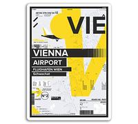 2 x 10cm Vienna Airport Vinyl Stickers - Austria Travel Sticker Luggage #17432 (10cm Tall)