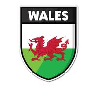 2 x 10cm Wales Flag Badge Vinyl Stickers - Welsh Cymru Dragon United Kingdom UK GB Patriotic Love Travel Decal Scrapbook Sticker #83594
