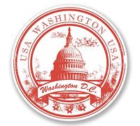 2 x 10cm Washington D.C. Vinyl Sticker Travel Luggage Tag Car Laptop USA #5753 (10cm x 10cm)