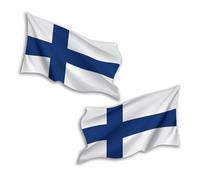 2 x 10cm Waving Finland Flag Vinyl Stickers - Finnish Travel Adventure World Country Location Decal Scrapbook Luggage Sticker #81772