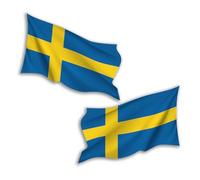2 x 10cm Waving Sweden Flag Vinyl Stickers - Swedish Travel Adventure World Country Location Decal Scrapbook Luggage Sticker #81788