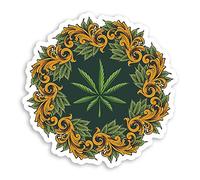 2 x 10cm Weed Mandala Vinyl Stickers - Cannabis Plant Dope Decal Sticker #70633