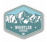 2 x 10cm Whistler Canada Vinyl Sticker Travel Mountain Ski Snowboard #9771 (10cm Wide x 8.5cm High)