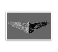 2 x 10cm Wide Abstract Black Crow Bird Vinyl Stickers - Wild Raven Art Sticker #70499