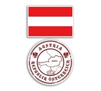 2 x 10cm Wide Austria Vinyl Stickers - Austrian Map Holiday Adventure Travel Country Scrapbooking Gift #78656