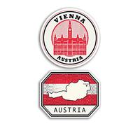 2 x 10cm Wide Austria Vinyl Stickers - Vienna Holiday Austrian Flag Map Travel Gift #78537