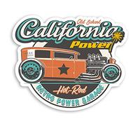 2 x 10cm Wide California Hot Rod Vinyl Stickers - Retro USA Car Surf Sticker #70058