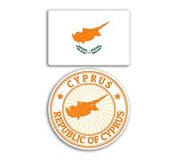 2 x 10cm Wide Cyprus Vinyl Stickers - Cypriot Map Holiday Adventure Travel Country Scrapbooking Gift #78672