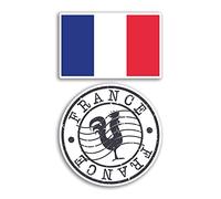 2 x 10cm Wide France Vinyl Stickers - French Flag Map Scrapbook Suitcase Design Holiday Adventure Travel Gift #78647