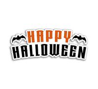 2 x 10cm Wide Happy Halloween Vinyl Stickers - Bats Spooky Scary Sticker #75036