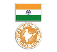 2 x 10cm Wide India Vinyl Stickers - Indian Map Holiday Adventure Travel Country Scrapbooking Gift #78683