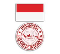 2 x 10cm Wide Indonesia Vinyl Stickers - Indonesian Asia Map Holiday Adventure Travel Country Scrapbooking Gift #78684