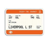 2 x 10cm Wide Liverpool Lime Street Vinyl Stickers - Ticket Train Sticker #75078