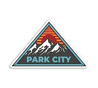 2 x 10cm Wide Park City Resort Vinyl Stickers - Utah USA Skiing Sticker #70403
