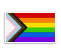 2 x 10cm Wide Progress Pride Rainbow Flag Vinyl Stickers - LGBT Gay Lesbian Bisexual Transgender Sticker #70166