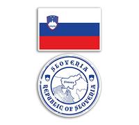 2 x 10cm Wide Slovenia Vinyl Stickers - Slovenian Map Holiday Adventure Travel Country Scrapbooking Gift #78661
