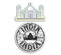 2 x 10cm Wide Taj Mahal Vinyl Stickers - India Indian Landmarks Holiday Travel Adventure Travel Map Flag Country Scrapbooking Gift #78741
