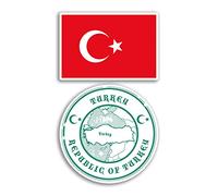 2 x 10cm Wide Turkey Vinyl Stickers - Turkish Map Holiday Adventure Travel Country Scrapbooking Gift #78670