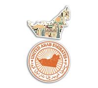 2 x 10cm Wide United Arab Emirates Vinyl Stickers - Holiday UAE Landmarks Culture Map Travel Gift #78541