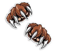 2 x 10cm Wild Animal Paws Vinyl Stickers - Claws Bear Predator Sticker #29812