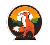 2 x 10cm Wild Red Fox Vinyl Stickers - Sunset Adventure Animal Sticker #70618