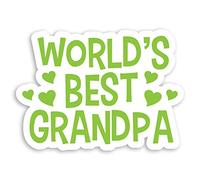 2 x 10cm World's Best Grandpa Vinyl Stickers - Fun Cute Sticker #29216