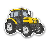 2 x 10cm Yellow Farm Tractor Vinyl Decal Sticker Kids Laptop Tablet Farmer #5508 (10cm Wide x 7.5cm Tall)