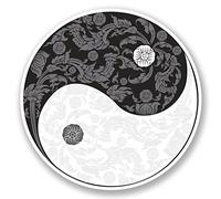2 x 10cm Yin Yang Vinyl Decal Stickers Laptop Yoga Meditation Ying Karate #5655 (10cm x 10cm)