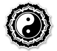 2 x 10cm Yin Yang Vinyl Sticker Bike Laptop Car Yoga Meditation Karate Fun #5235 (10cm x 10cm)
