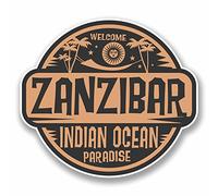 2 x 10cm Zanzibar Vinyl Sticker Decal Laptop Luggage Travel Tag Fun #9836 (10cm Wide x 9cm High)