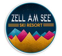 2 x 10cm Zell am See Austria Vinyl Stickers - Ski Resort Luggage Sticker #34801 (10cm Wide)