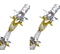 2 x 10FT Long Multi Colour Gold Silver Foil Garland Christmas Party Home Ceiling Wall Window Hanging Decoration Swirls Festive Tinsel